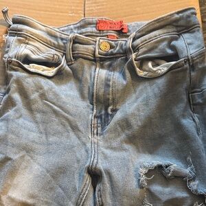 Wax Jean Light Blue Distressed Skinny Jeans